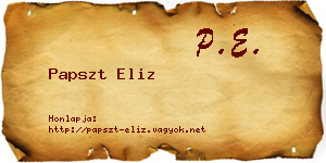 Papszt Eliz névjegykártya
